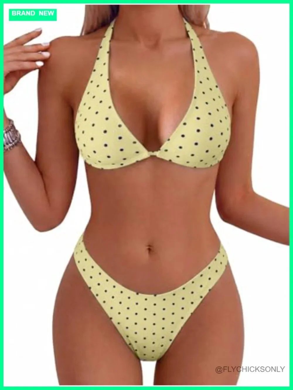 Women's Triangle Bikini Set Halter String Cheeky Two Piece Swimwear Push Up